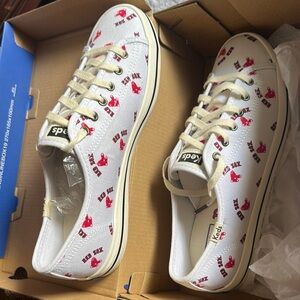 Keds White and Red Red Sox Sneakers